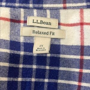 L.L. Bean Classic Blue and Red Plaid Shirt